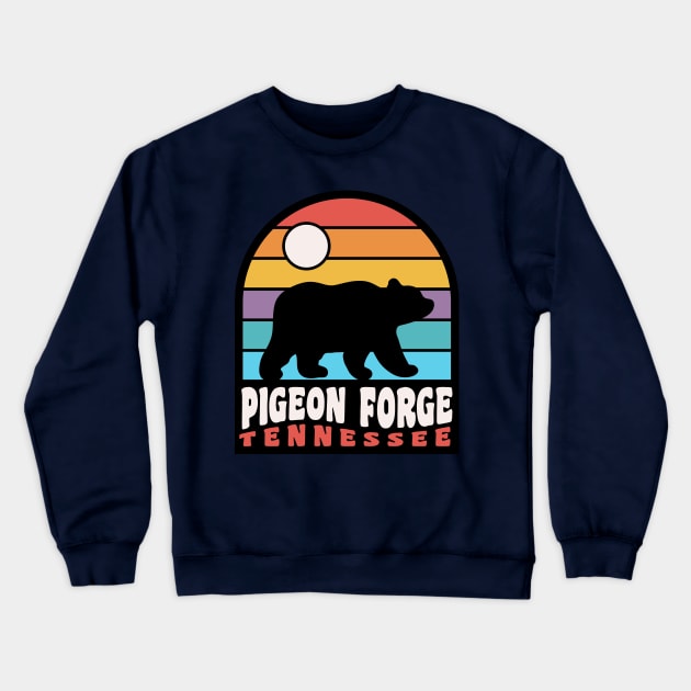 Pigeon Forge Tennessee Great Smoky Mountains Bear Badge Crewneck Sweatshirt by PodDesignShop